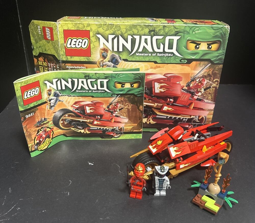 Lego Ninjago 9441 Kai's Blade Cycle Minifigures Instructions Box 100% Complete